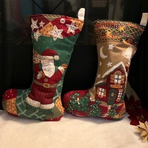 Vintage Christmas stockings set of 2